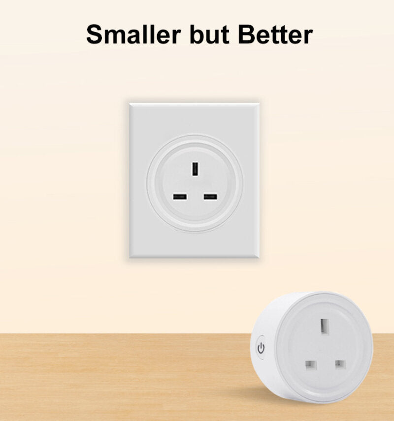 WIFI UK Plug Smart Socket Mini Switch Voice Control Plug Works with Alexa Google Home