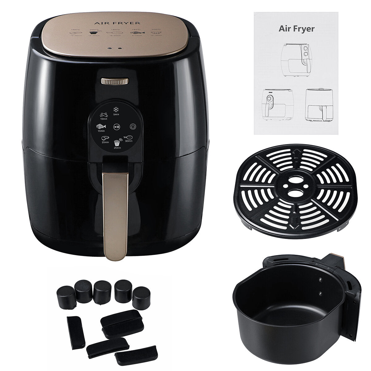 Electric Air Fryer French Fries Chicken Kitchen Cooker 1350W 5L