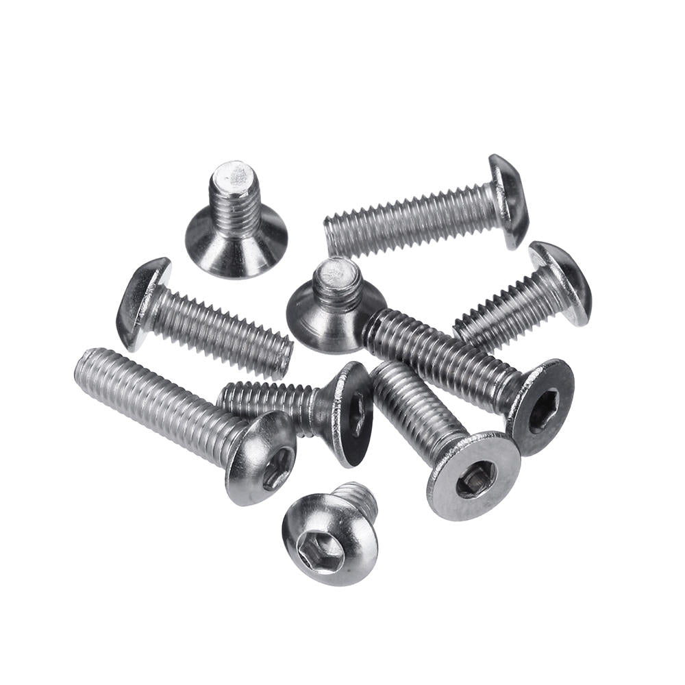 M3SH9 700Pcs M3 304 Stainless Steel Machine Screw Hex Socket Flat&Button Head Bolt Assortmen