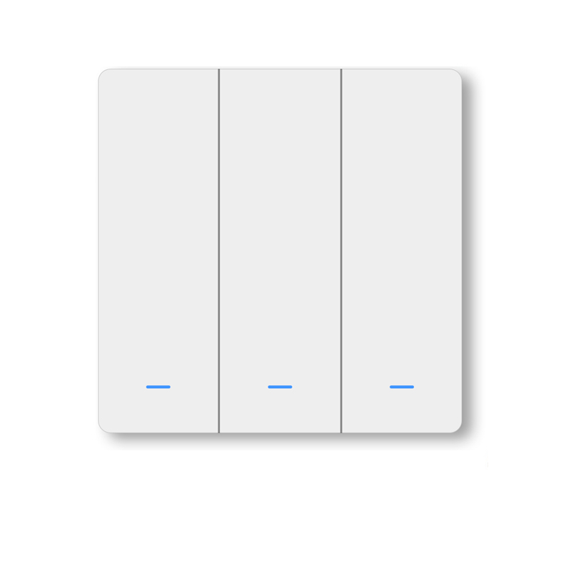 WiFi RF433 3Gang Push Button Wall Light Switch EU AC 100V-240V Smart Switch Compatible with Control Alexa Google Home