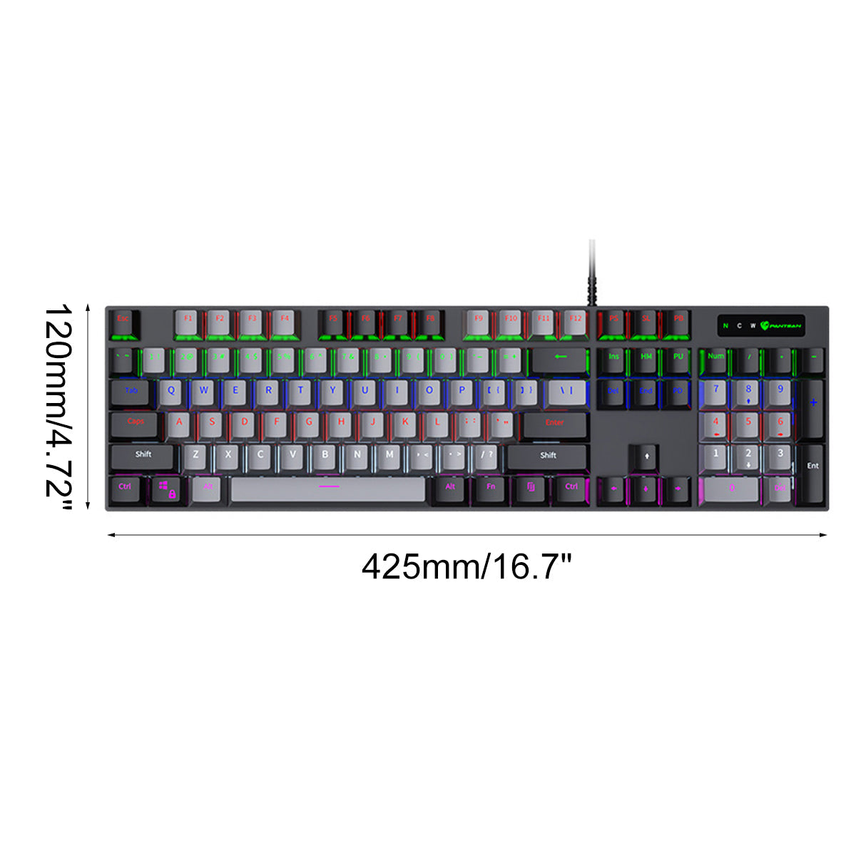 104 Keys Wired Mechanical Keyboard LED Backlit Blue Switch USB Wired Gaming Keyboard for Laptop Desktop PC Gamers