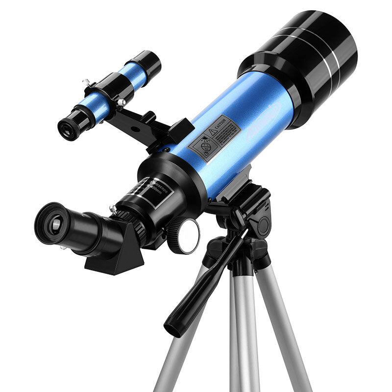66X HD Astronomical Telescope 70MM Refractor Telescope Erecting Eyepiece 3X Barlow Lens Finderscope with Tripod Phone Adapter