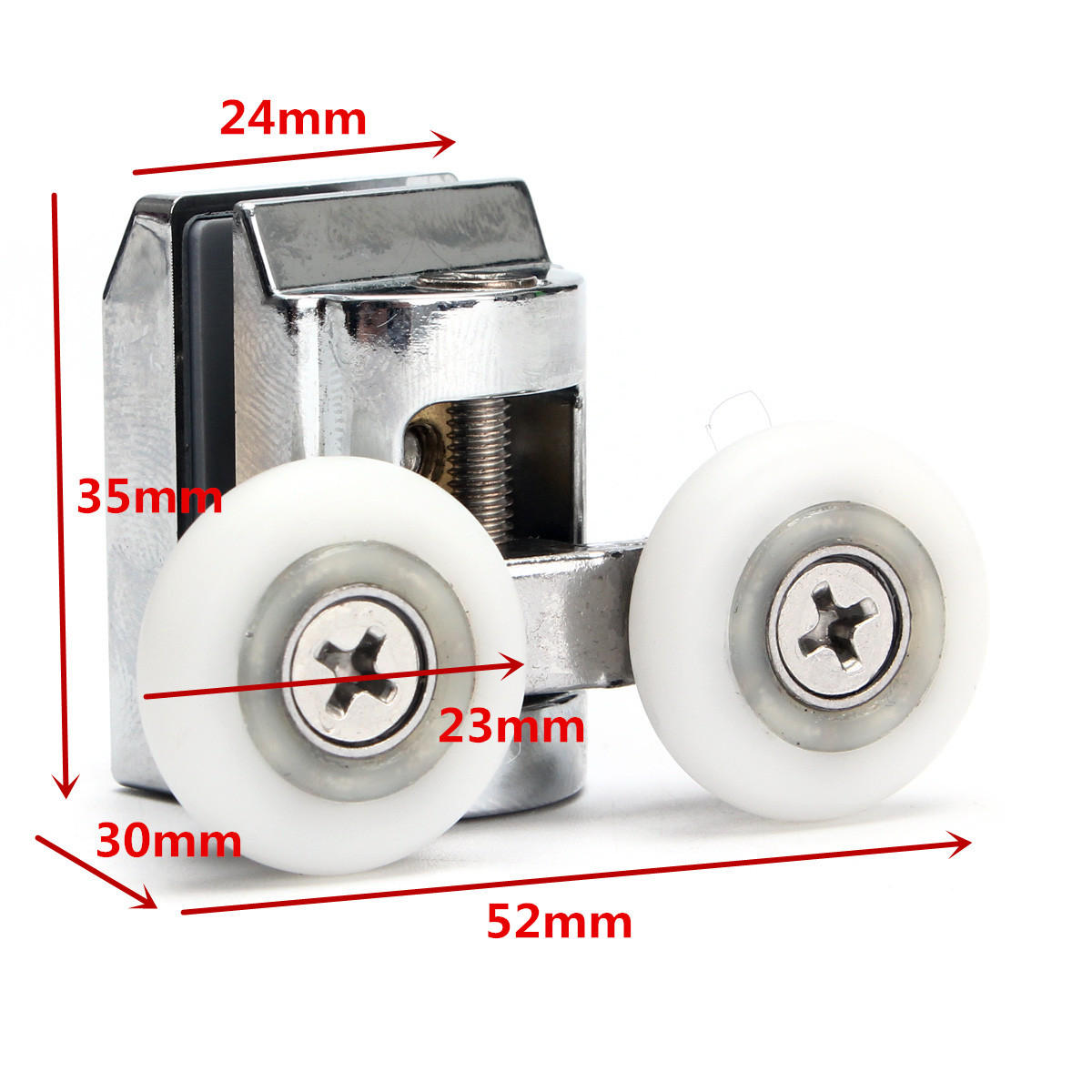2Pcs Double Wheels Shower Door Top Rollers for Sliding Shower Door