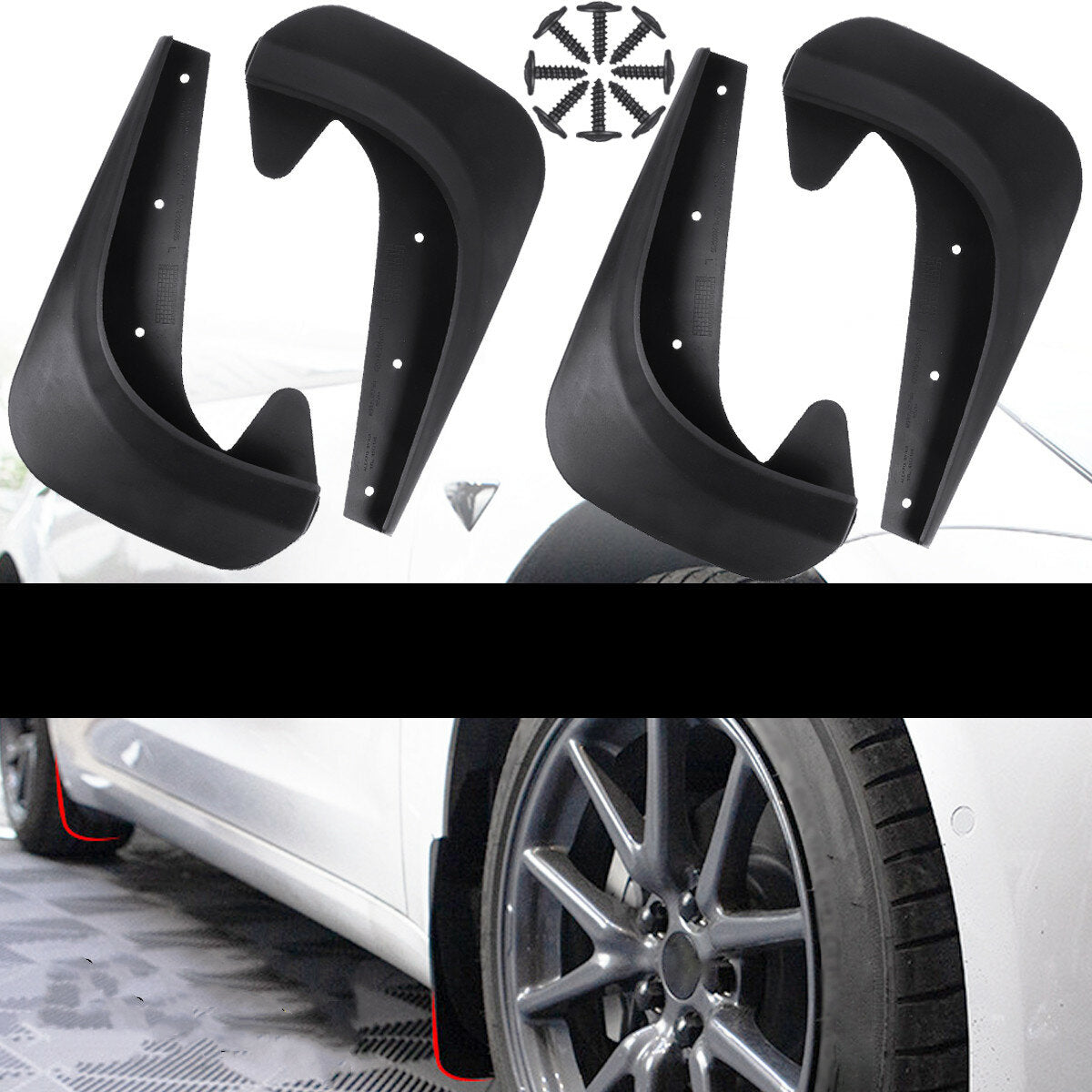 4PCS Mud Flaps Splash Guards Mudguards Bendable Fender Universal for Cars