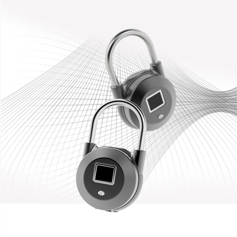 Smart Fingerprint Door Lock Padlock USB Charging Keyless Anti Theft Travel Luggage Drawer Safety Escape Room 0.5 Second Unlock IP65 Waterproof