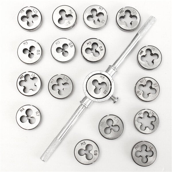 40pcs M3-M12 Screw Thread Metric Plugs Taps Tap Wrench Die Set