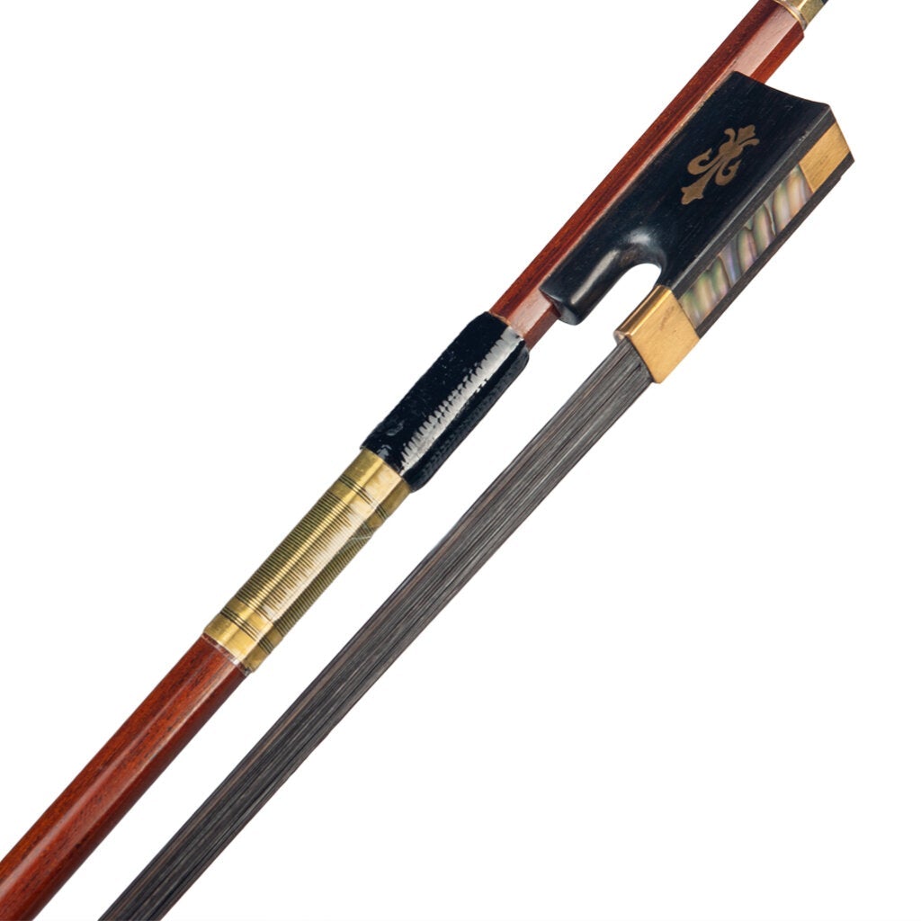 Violin Bow 4/4 Size Brazilwood Stick Lizard Skin Grip Black Mongolia Horsehair W/ Ebony Frog Well Balanced