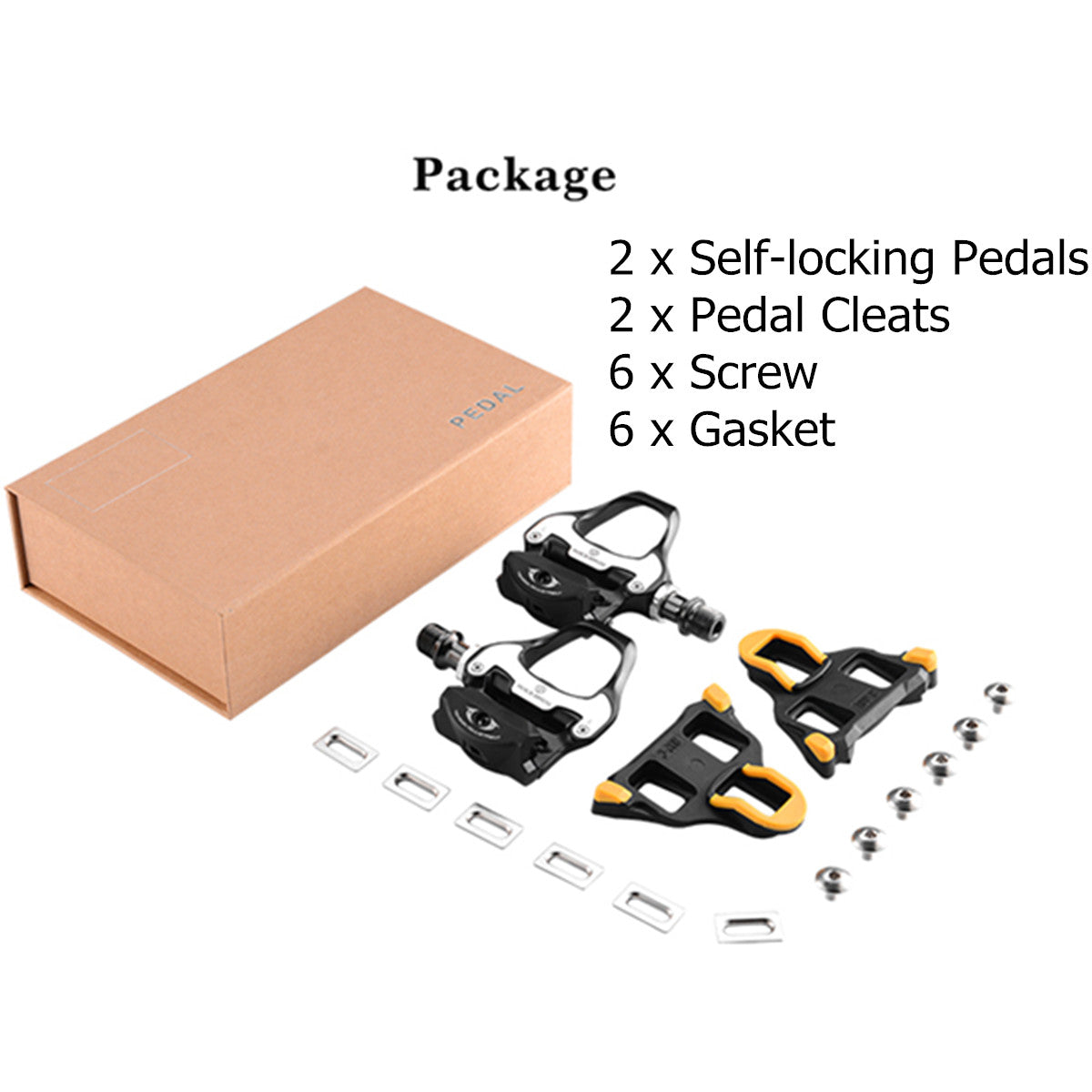 Road Bike Pedals Self-locking Seal Bearings Ultralight MTB Mountain Bicycle Flat Platform Outdoor Cycling