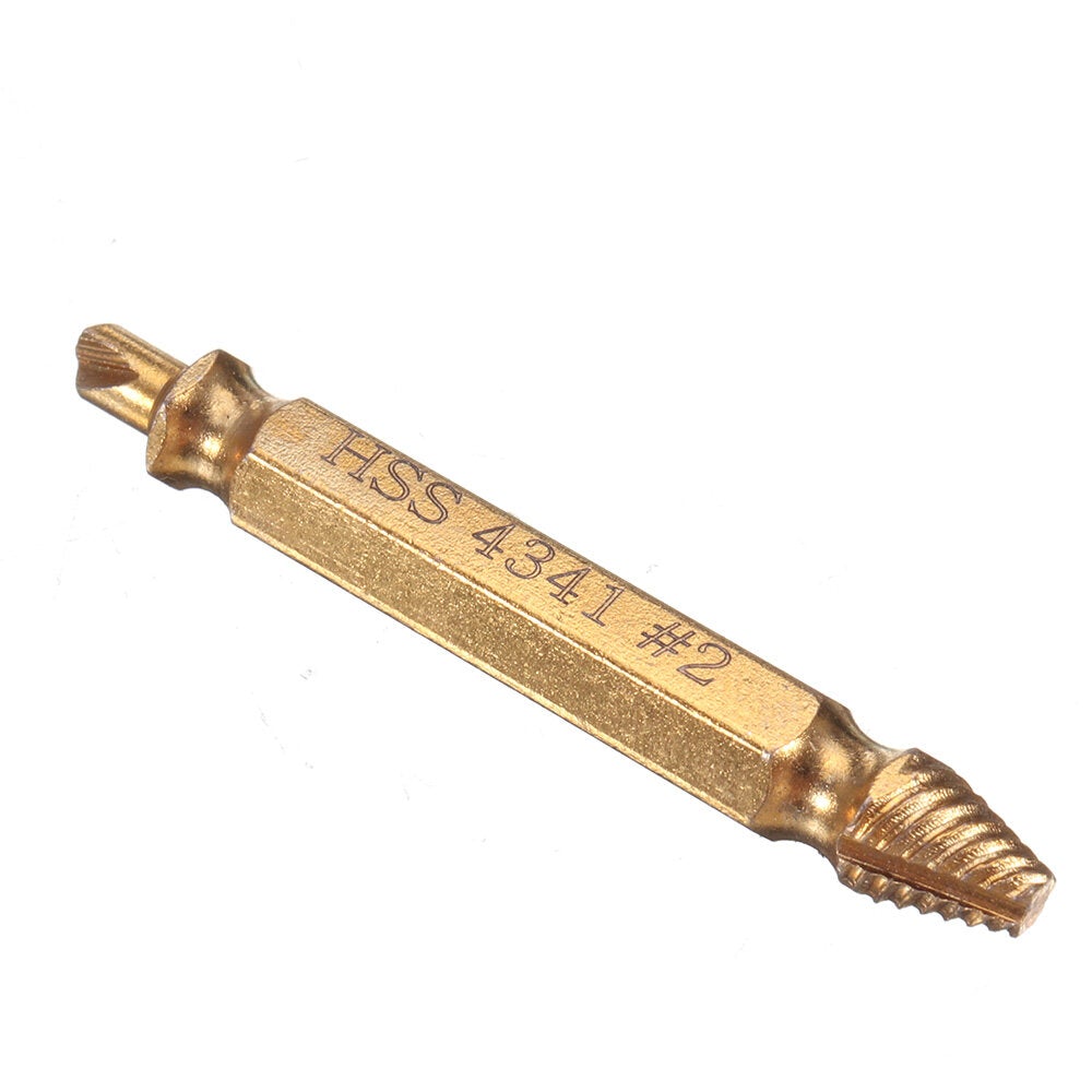 5Pcs Golden Damaged Screw Extractor Drill Bits Guide Set Broken Speed Out Stud Stripped Screw Remover Tool
