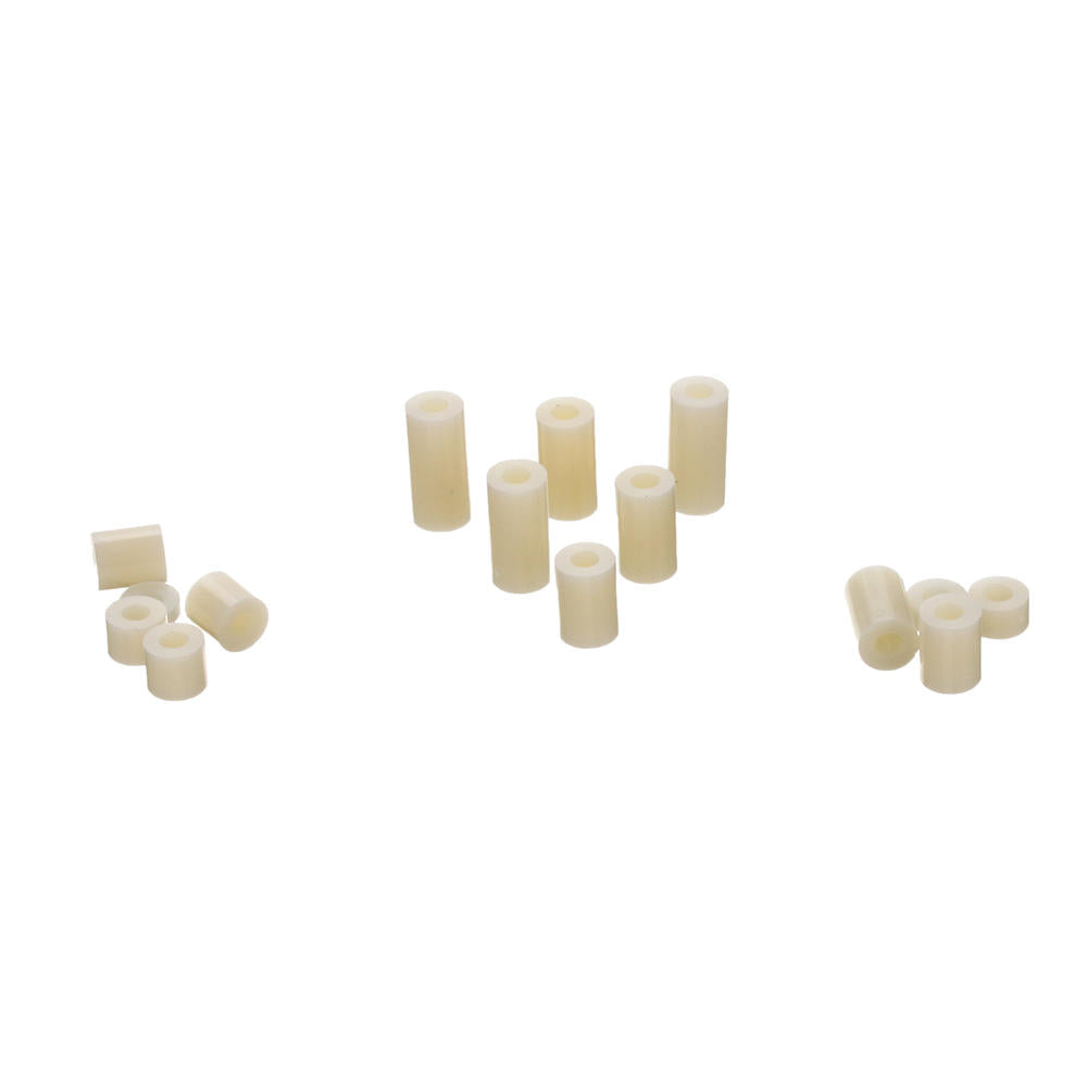 M3NR3 140Pcs M3 Black/White Nylon Round Column Non-Threaded Spacer Hollow PCB Standoff Set