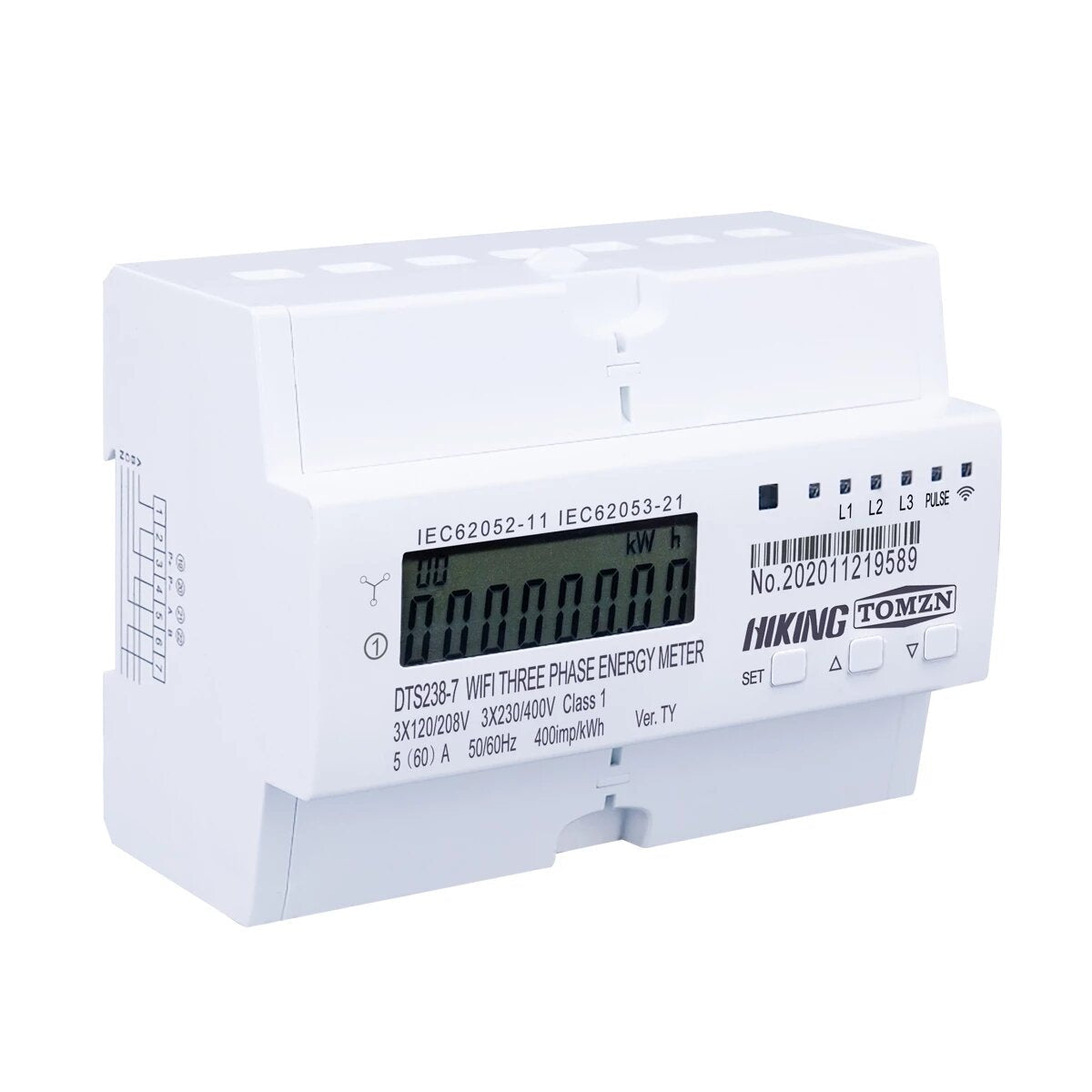 Din Rail WIFI Smart Energy Meter Timer Power Consumption Monitor kWh Meter Works with Alexa Google Home,3 Phase