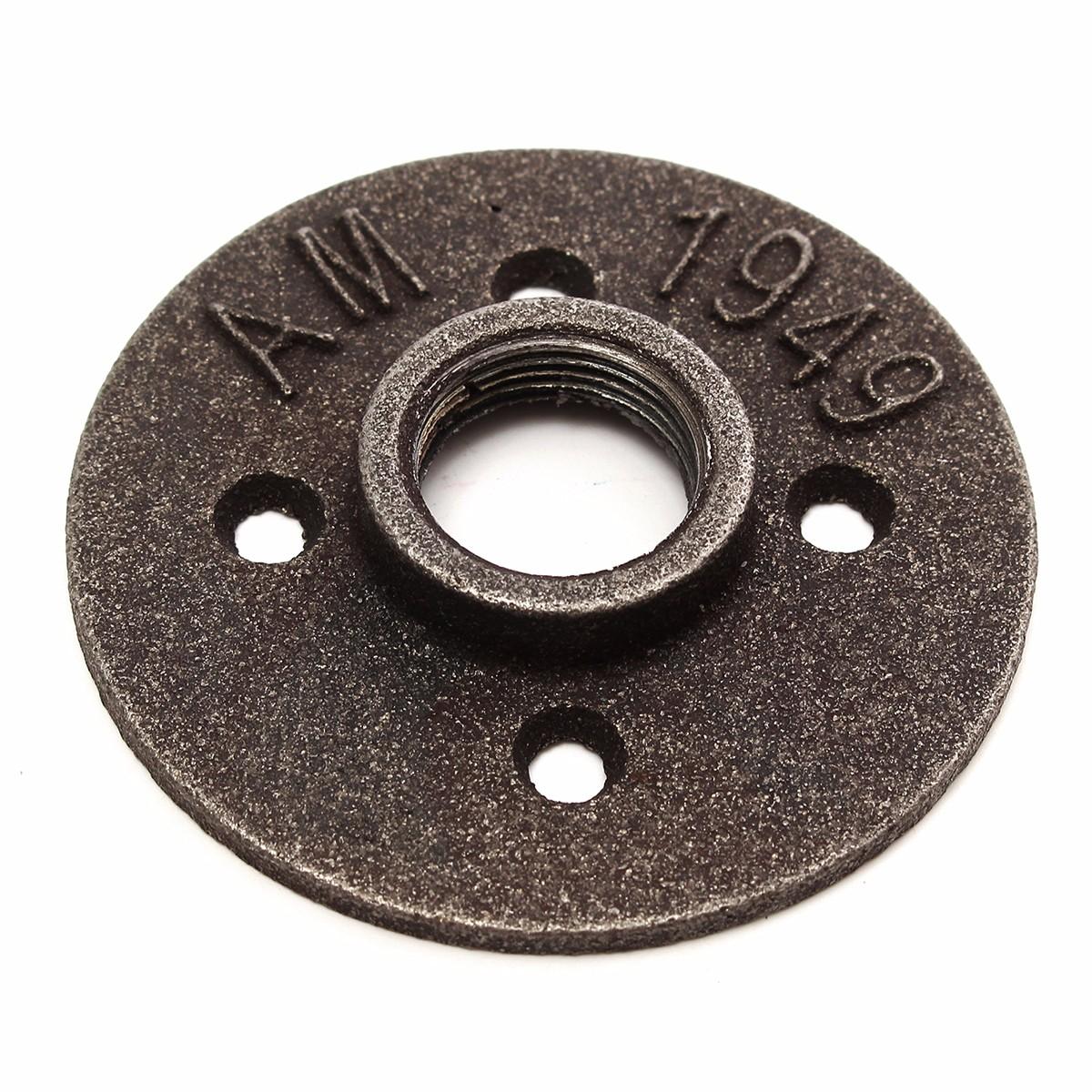 50pcs 3/4 Inch Black Malleable Iron Floor Flange Fitting Pipe NPT Antique Wall Flange Seat