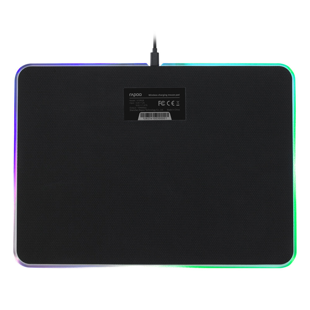 Wireless Charging Mouse Pad Anti-Slip Silicone Base USB Wired RGB Backlit Gaming Mouse Pad for PC Laptop