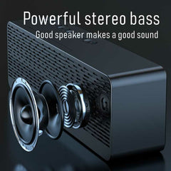 Bluetooth 5.0 Speaker Alarm Clock Multiple Play Modes LED Mirror Speaker with FM Function Stereo Sound Real-time Temperature Display 2800mAh