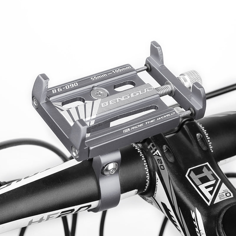 Aluminum Alloy Phone Holder 3.5"-6.5" Adjustable Phone Clip Stand Shockproof Portable Phone Bracket For Cycling Bicycle