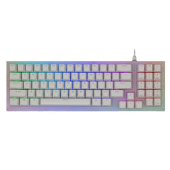 Mechanical Keyboard 77 Keys Hot Swappable Type-C Wired USB 3.1 NKRO Translucent Glass Base Gateron Switch RGB Gaming Keyboard with Numberpad