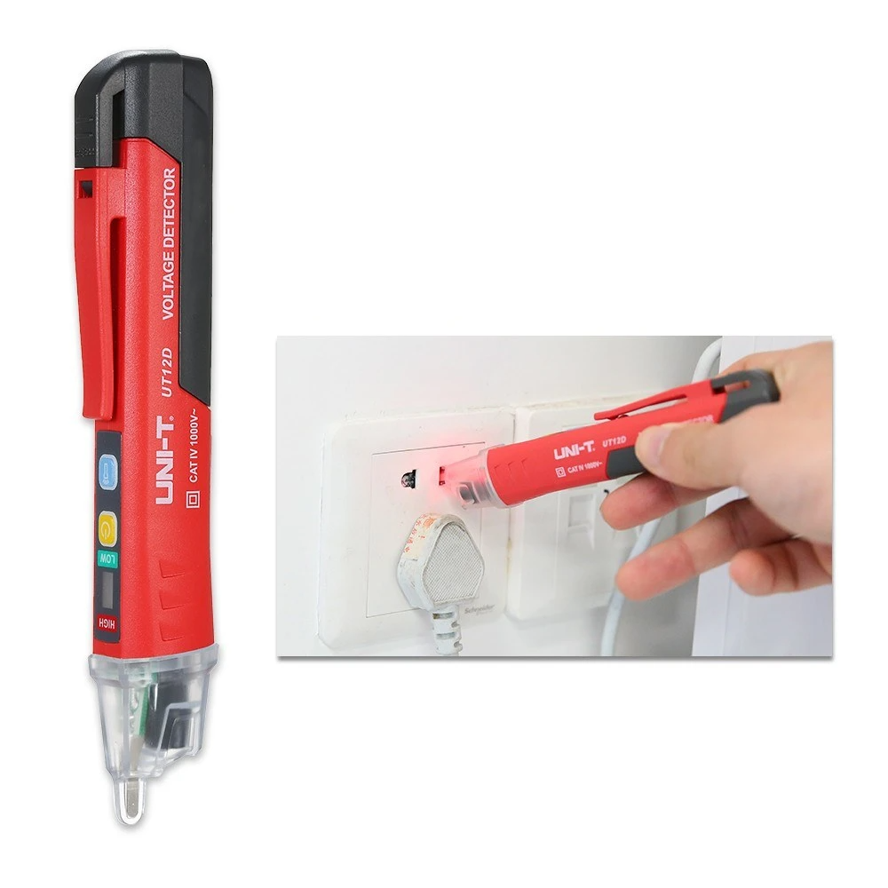 Portable Non-contact AC Voltage Tester Pen Shaped V～Alert Detector with Sound and Light Alarm LED Flashlight