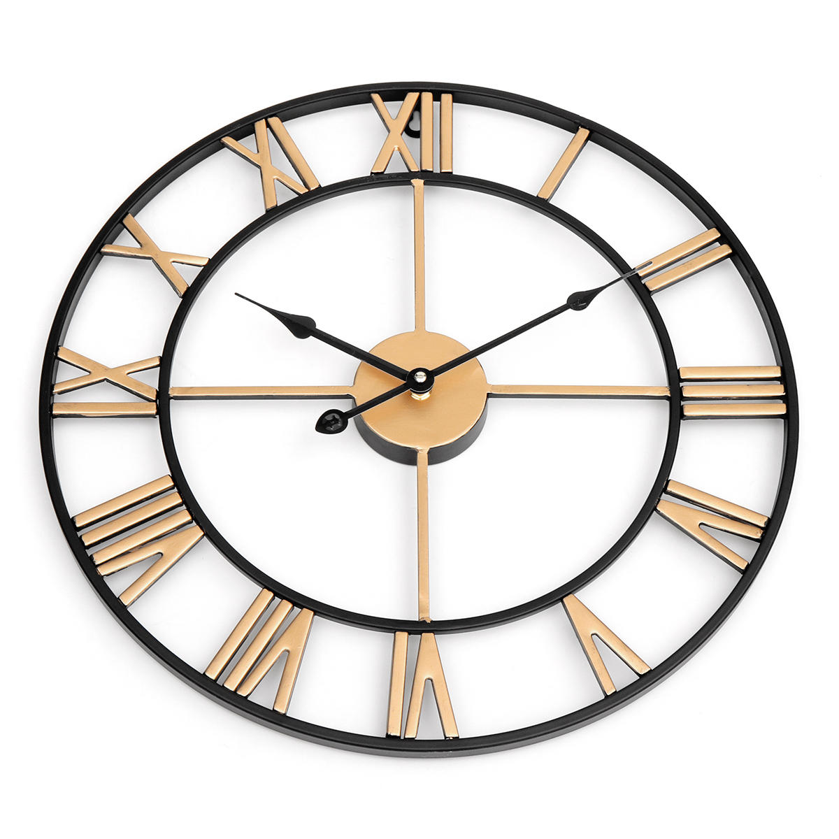 45cm Large Wall Clock Big Roman Numerals Giant Open Face Metal For Home Outdoor Garden
