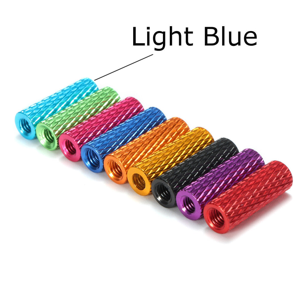 M3AS3 10Pcs M3 15mm Knurled Standoff Aluminum Alloy Anodized Spacer