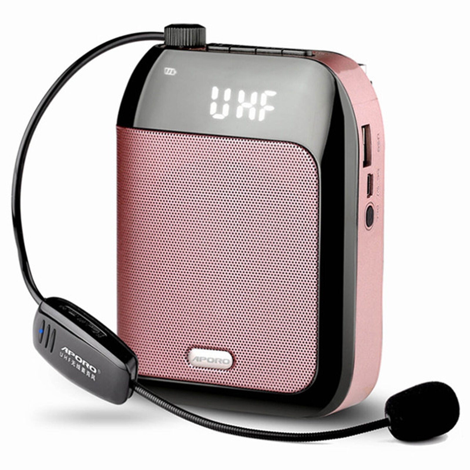2.4G 60M Wireless Microphone 15W Amplifier Speaker with Bluetooth FM Recording Function for Teacher Tourist Guide