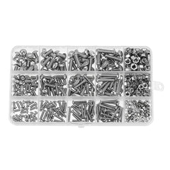 M3 M4 M5 Carbon Steel Screw Hex Socket Cap Head Bolt Nut Assortment 440Pcs
