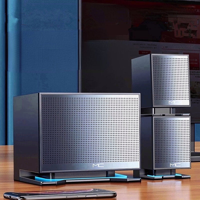 Home Theater System Wireless Computer Speakers Hi-Fi Stereo Subwoofer with Microphone Support USB TF AUX for Laptop PC TV Loudspeaker
