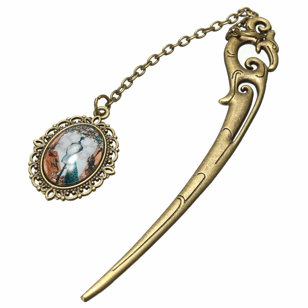 1 Piece Vintage Antique Alloy Bronze Metal Bookmark Pendant Label