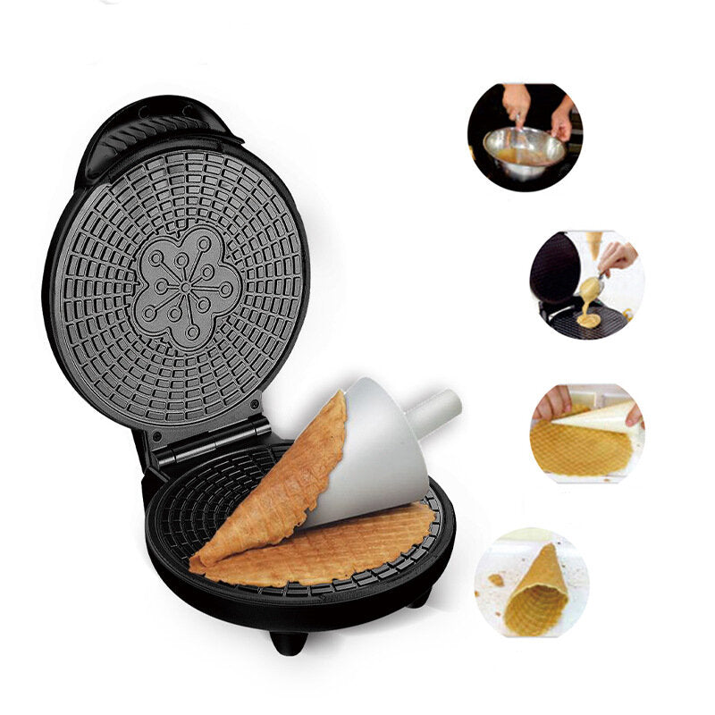 Electric Baking Pan 1200W Non-Stick Waffles Crepe Maker Crispy Egg Ice Cream Reel Machine
