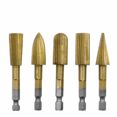5pcs 6.3mm Hex Shank HSS wood working Rotary File Electric Grinding Head For Wood Carving Peeling