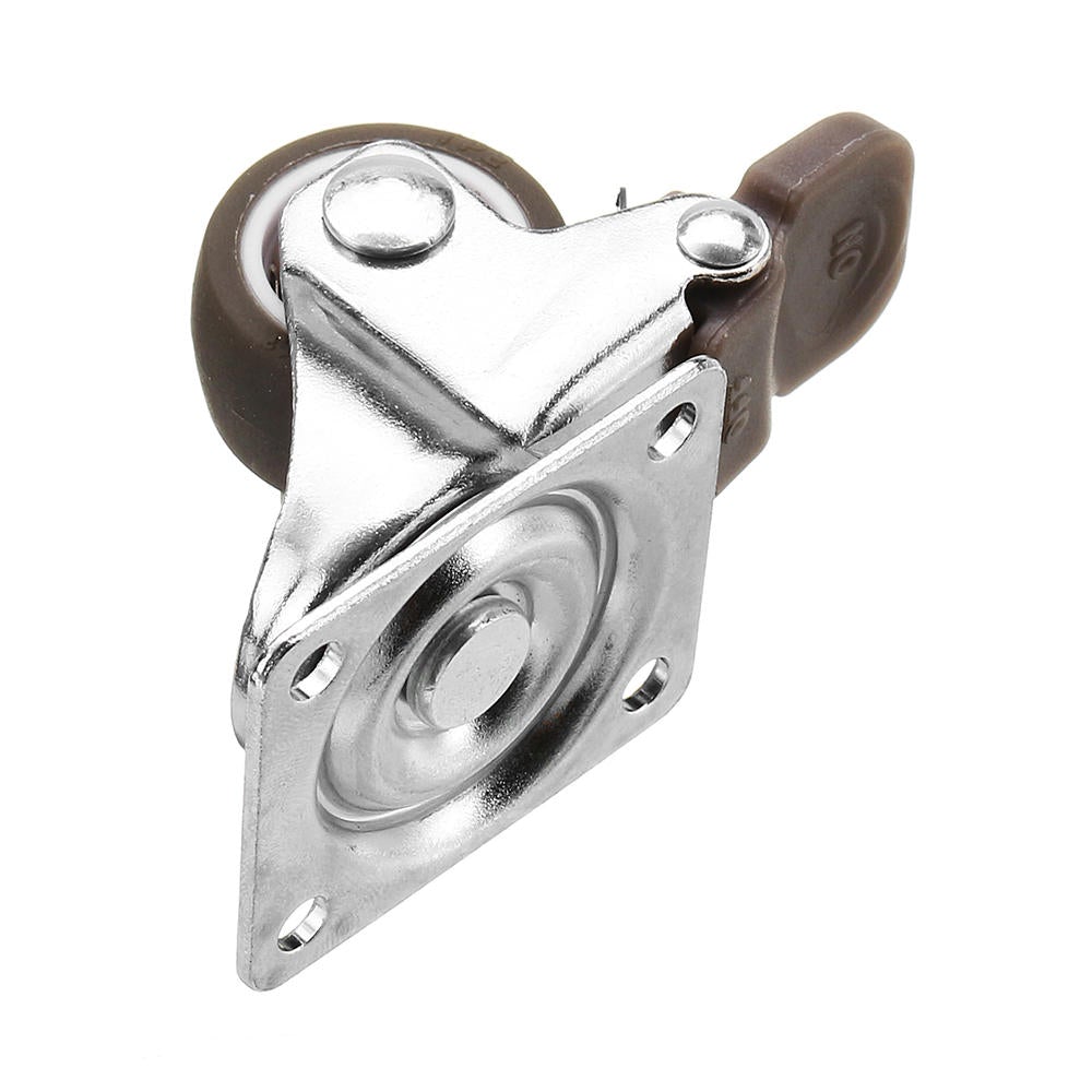 4pcs 1 Inch TPE Mute Lightweight Universal Wheels with Brake Caster for Furniture