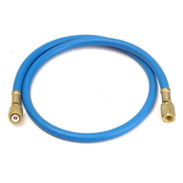 90cm Blue Single Hose HVAC 1/4" SAE 500 PSI Charging A/C Refrigerant