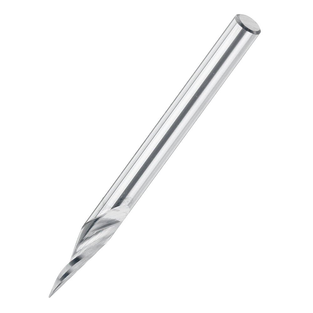 10Pcs 3.175mm Shank Engraving Bit End Milling Cutter 20 Degrees Tip 0.1mm Carbide 3D Milling Bit Carving