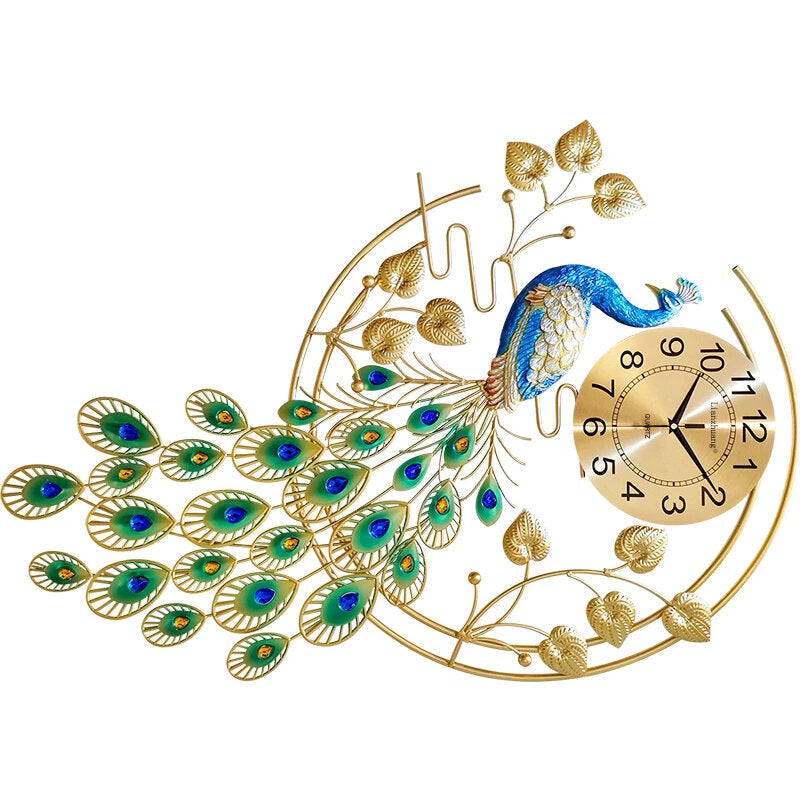 Without Battery Peacock Clock Wall Clock Wall Watch Living Room Home Creative Fashion Mute Modern Decoration Personality Clock