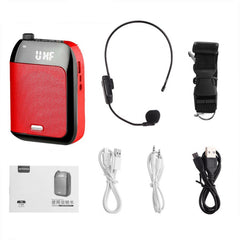 2.4G 60M Wireless Microphone 15W Amplifier Speaker with Bluetooth FM Recording Function for Teacher Tourist Guide
