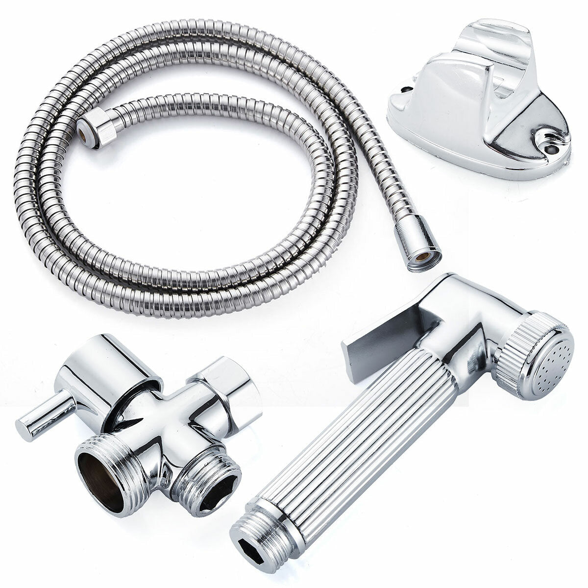 Stainless Steel Handheld Douche Bidet Sprayer Shower Head Toilet Adapter Hose Kit