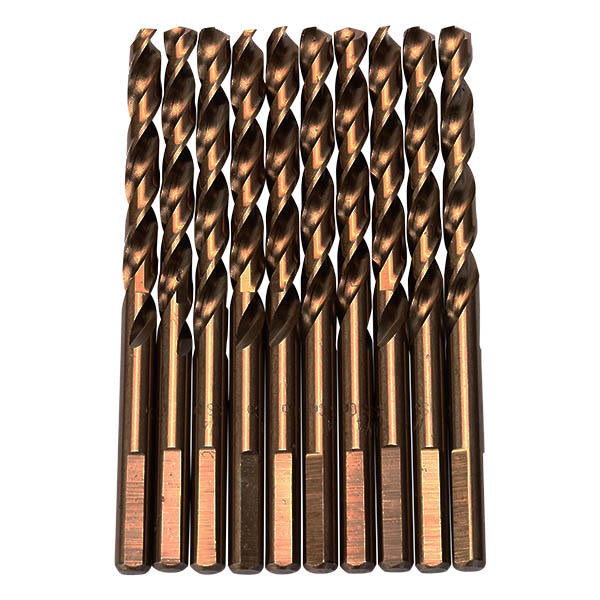 10pcs M35 1/4 Inch Shank Triangle Shank Cobalt Twist Drill Bits