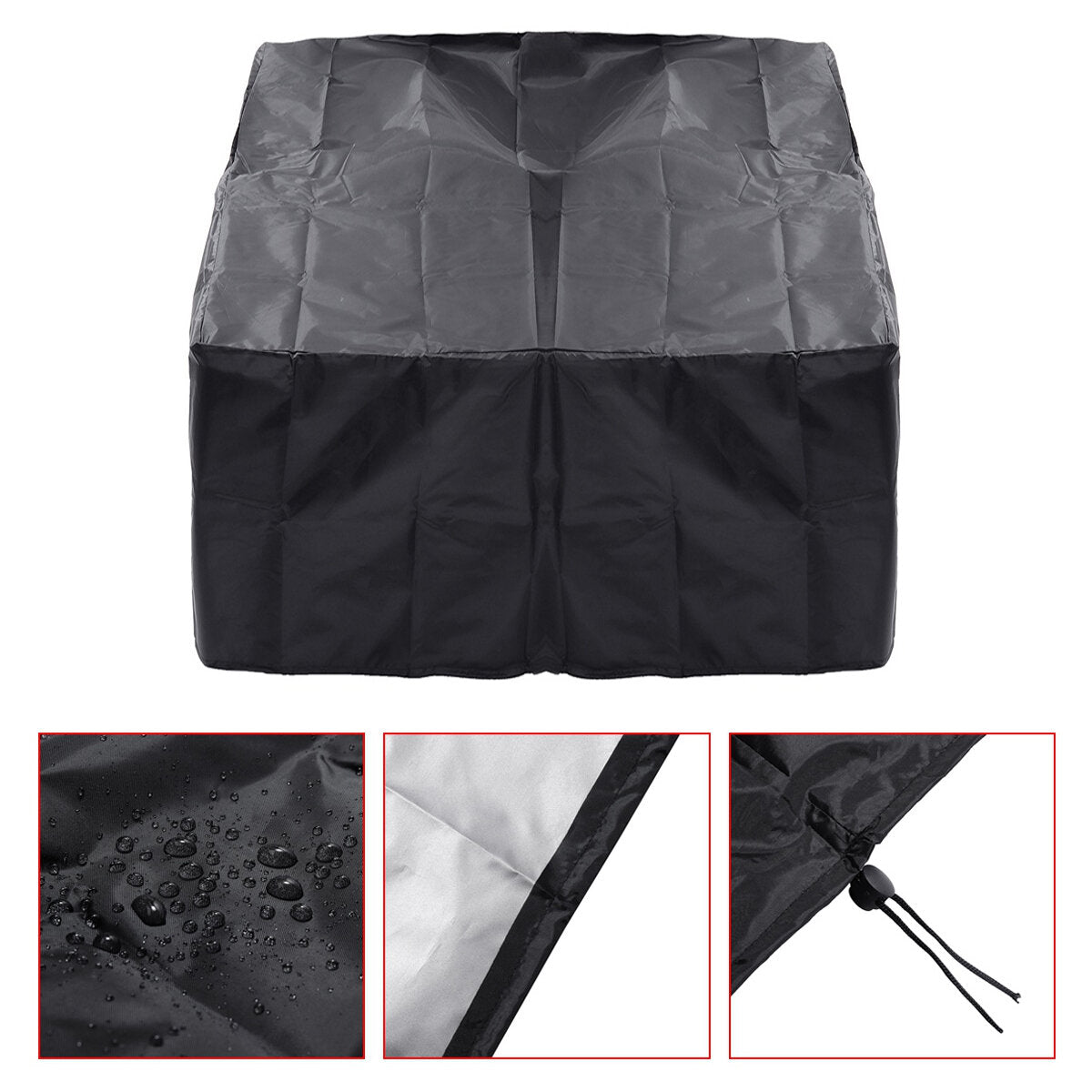 34/40 inch Square Gas Fire Cover Waterproof Anti-UV Heavy Duty Fire Pit Protector for Patio Garden Camping Water-resist Covers