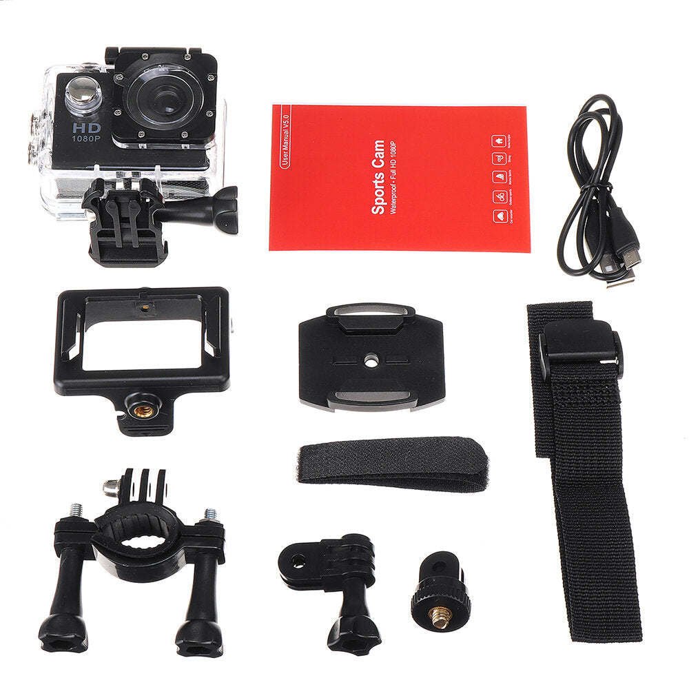 Sports Camera Wide Angle Lens 140 Degrees 1080P Waterproof Outdoor Aerial Cam Recorder