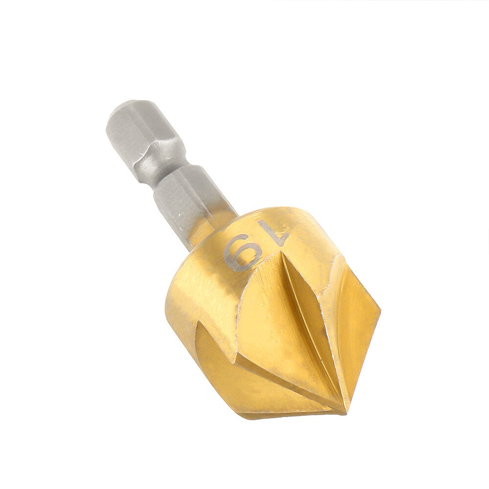 23pcs Chamfering Countersunk Drill Bit Set 5 Flute Chamfering Drill Wood Plug Cutter Automatic Center Punch Drill