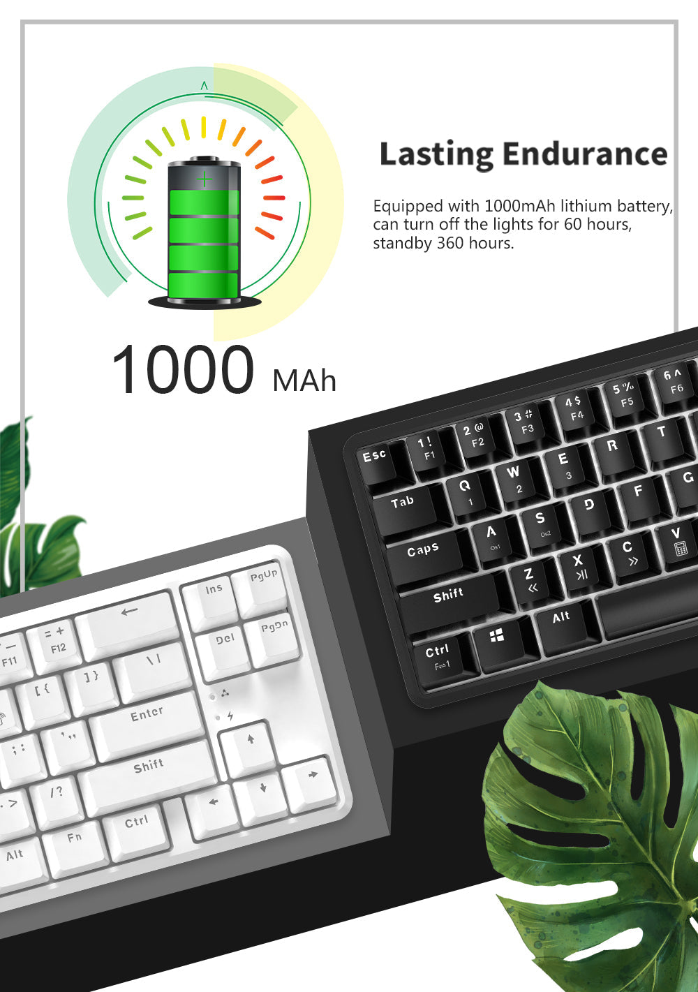 68 Keys Mechanical Keyboard Wireless Bluetooth Wired Dual Mode Anti-ghosting Backlight Mechanical Switch Gaming Keyboard