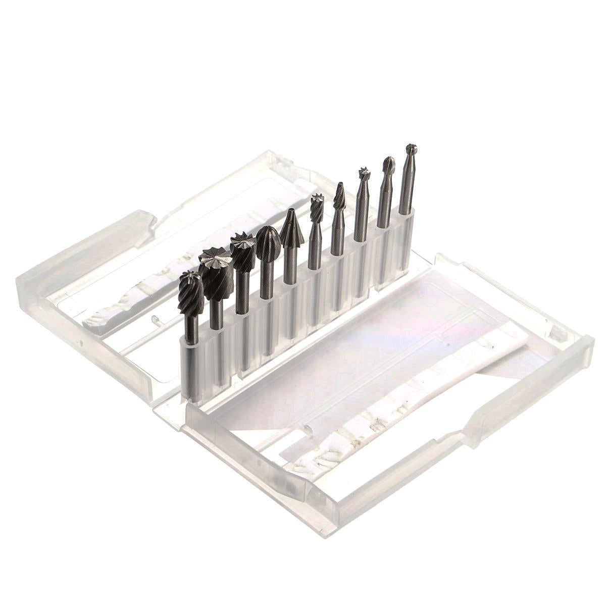 10pcs HSS Router Bit Burr For Dremel and Rotary Engraving Wood Working Tool