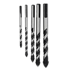 5pcs 5-12mm Black Triangle Twist Drill Bit Concrete Glass Ceramic Tile Marble Set