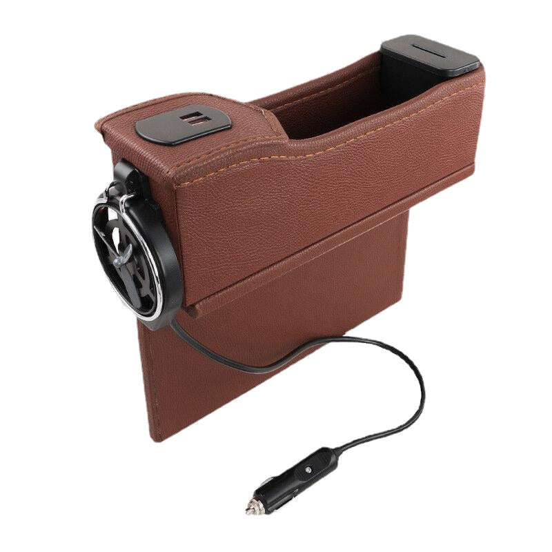 Car Seat Gap Storage Box Multifunctional Left/ Right USB Charging Leather