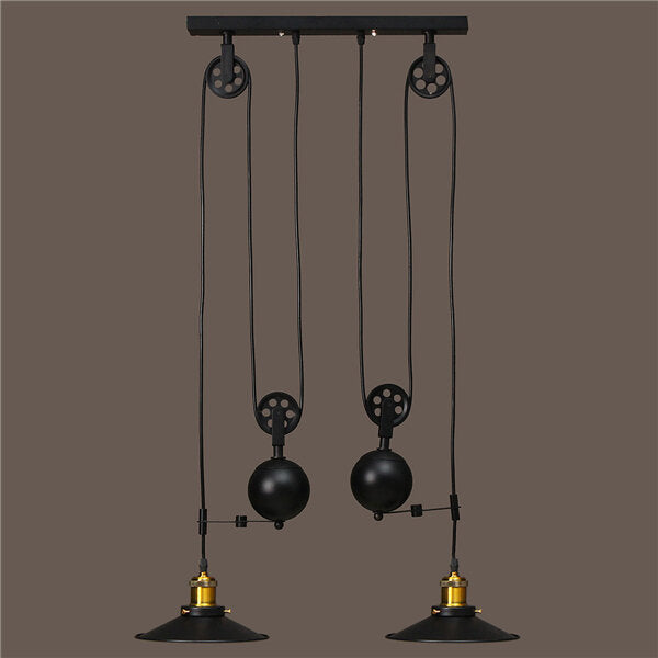 Vintage Industrial Retro Hanging Ceiling Light 2 Chandeliers Pendant Stretch Lamp AC110-240V