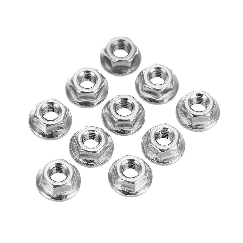 M3SN5 50Pcs M3 304 Stainless Steel Hex Serrated Flange Lock Nuts