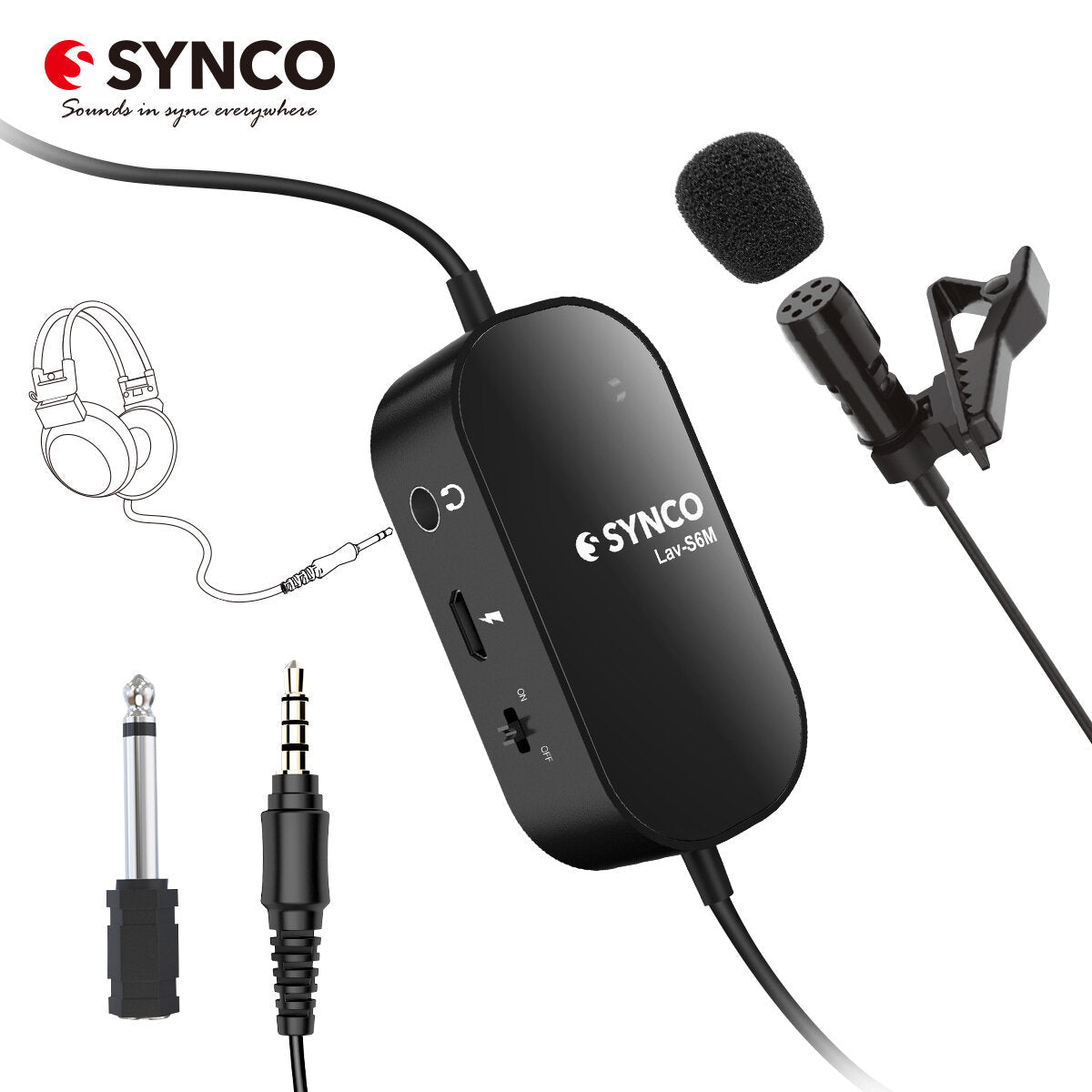 Lavalier Clip-on Lapel Microphone with 3.5mm Audio Monitoring 6M Cable Omnidirectional Condenser Mic Support USB