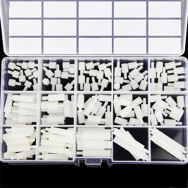 M3NH15 140Pcs M3 Nylon Hex Screw Black/White Female to Male PCB Standoff Column Set