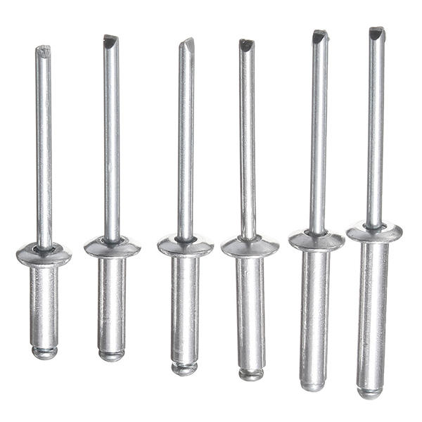M4 Aluminium Open End Blind Rivets Dome Head with Break Pull Mandrel 100Pcs