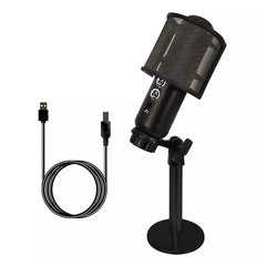 USB Microphone With Bluetooth Function Audio Condenser for Live Streaming Computer Recording Online Teaching Desktop Mic