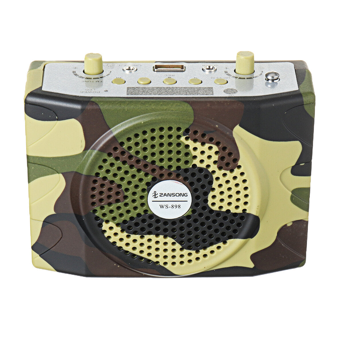 Rechargeable Camouflage Hunting 25W Speaker Sound Decoy 100Hz-10KHz FM Radio MP3 Player with Remote Control for Hunting Meeting Tour Guide